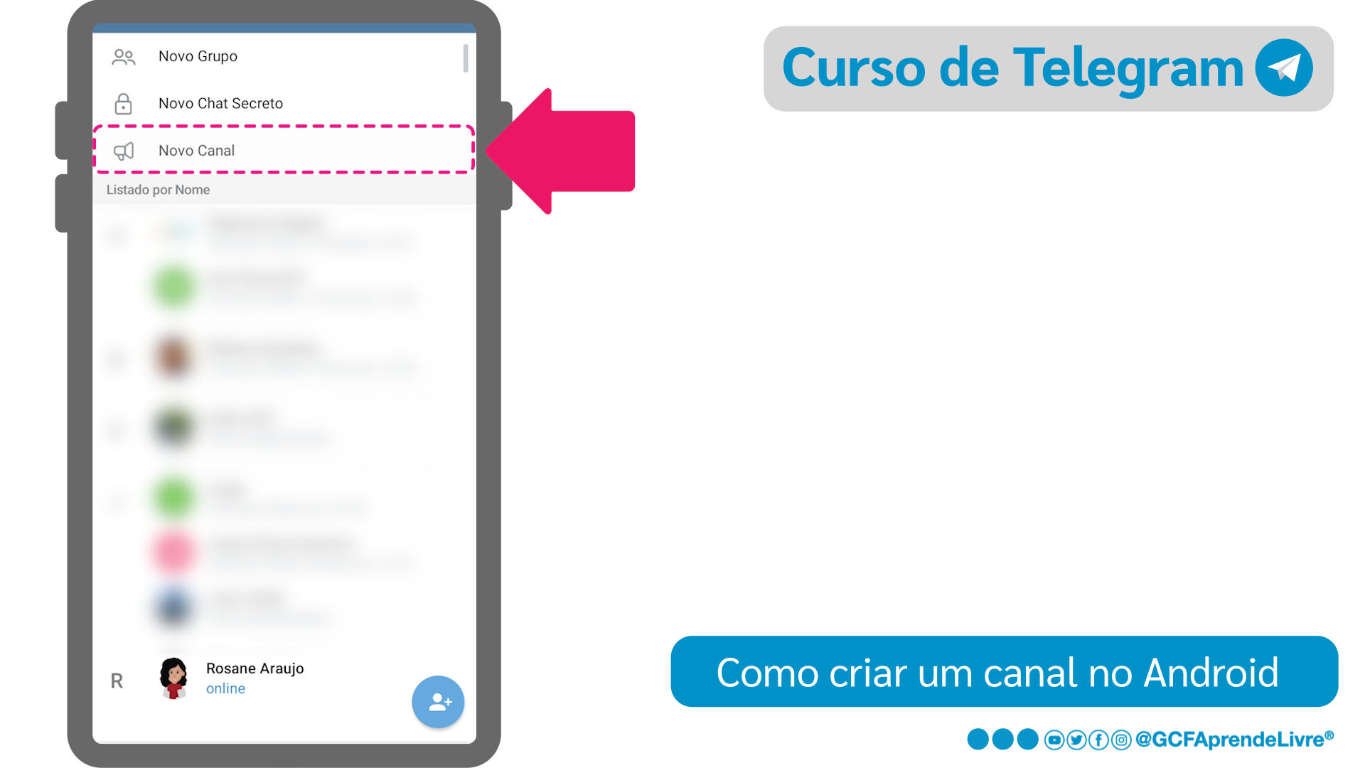 Como criar um canal do Telegram no Android - passo 2